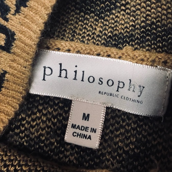 Philosophy Republic Clothing Mock Neck Leopard Print Oversized Sweater Medium - Picture 3 of 6